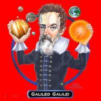 Galileo Galilei Astronomer Santa Hat thumb 1