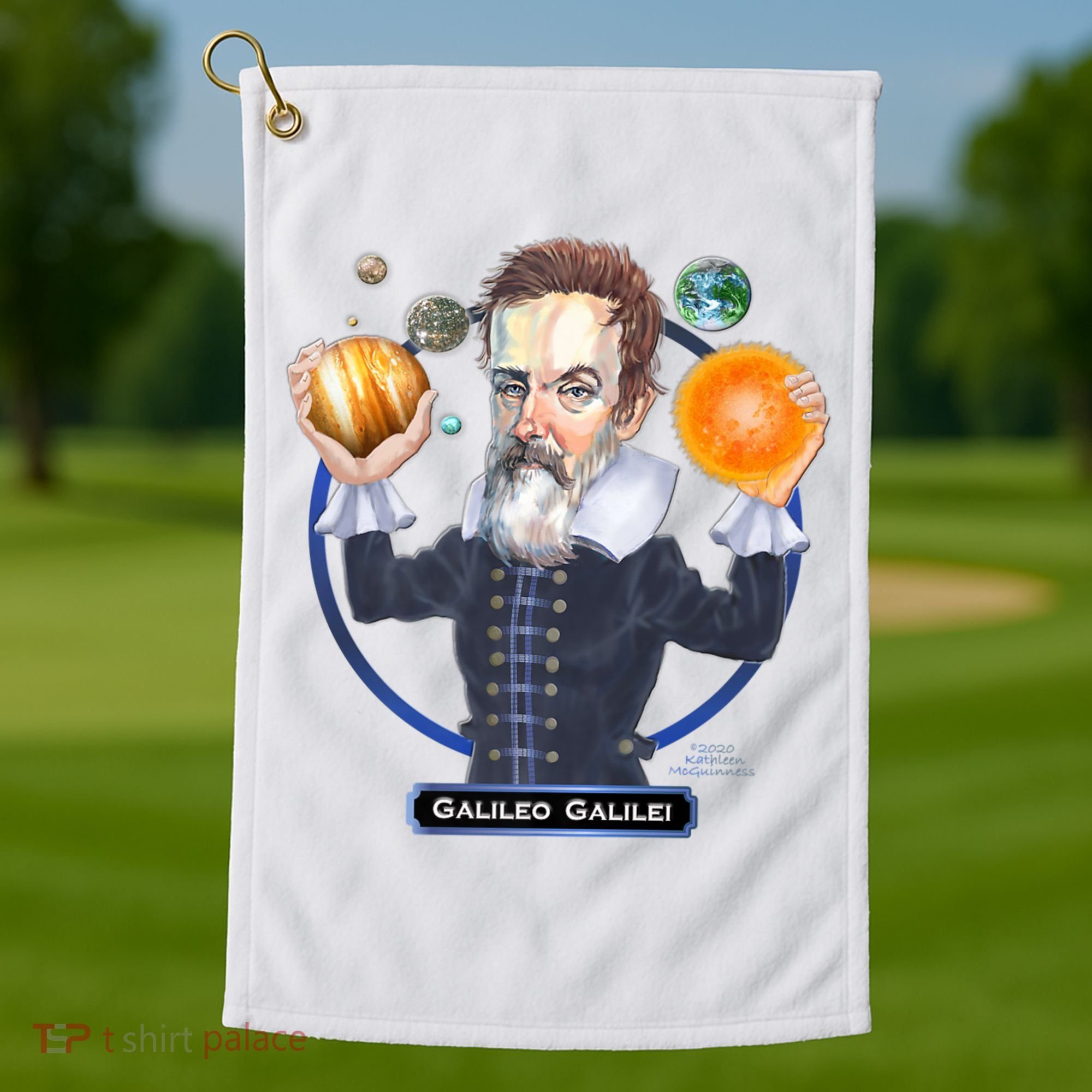 Galileo Galilei Astronomer Golf Towel