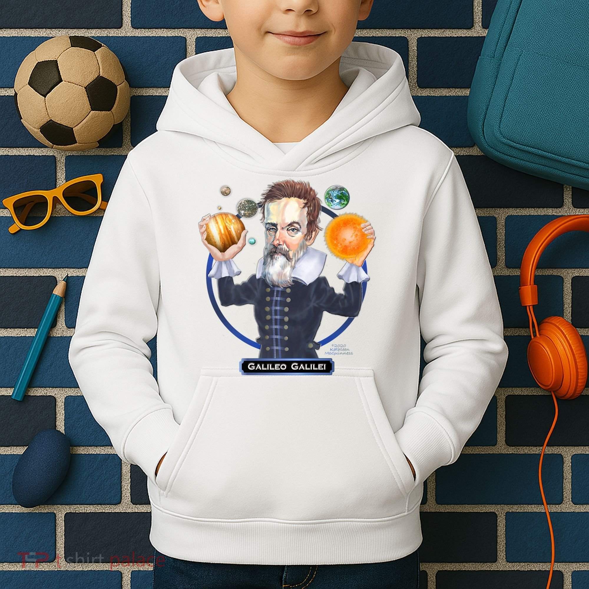 Galileo Galilei Astronomer Kids Hoodie