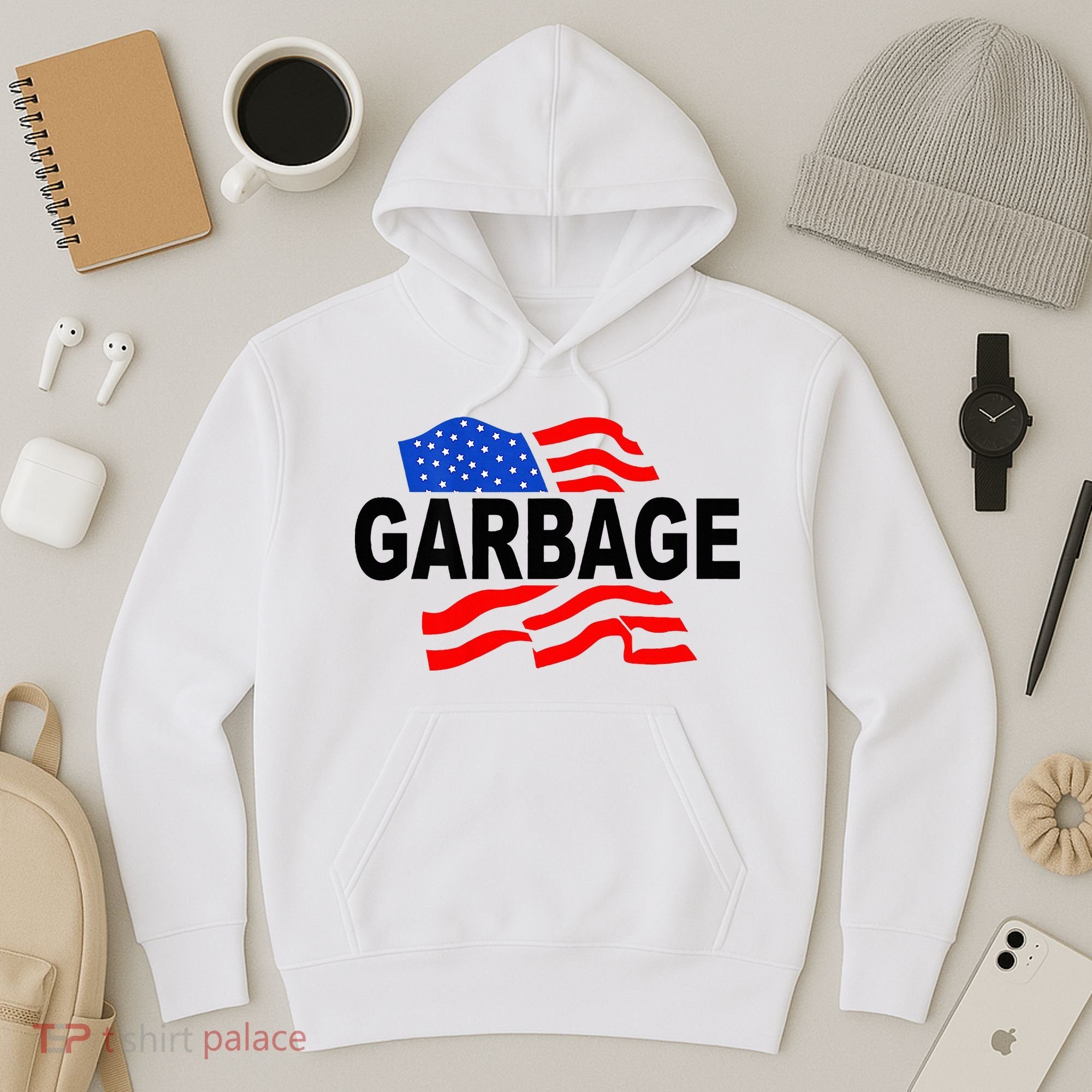 Garbage Garbage America Flag Hoodie