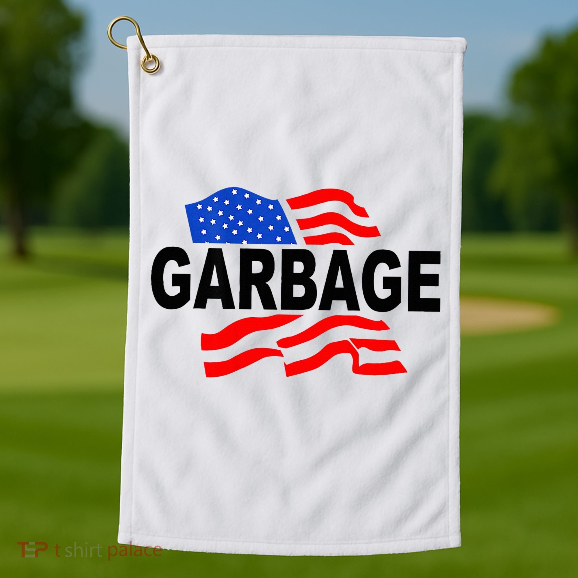 Garbage Garbage America Flag Golf Towel