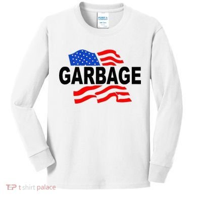 Garbage Garbage America Flag Kids Long Sleeve Shirt
