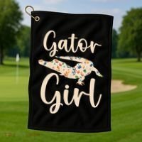 Gator Girl Alligator Lover Zookeeper Crocodile Golf Towel thumb 1