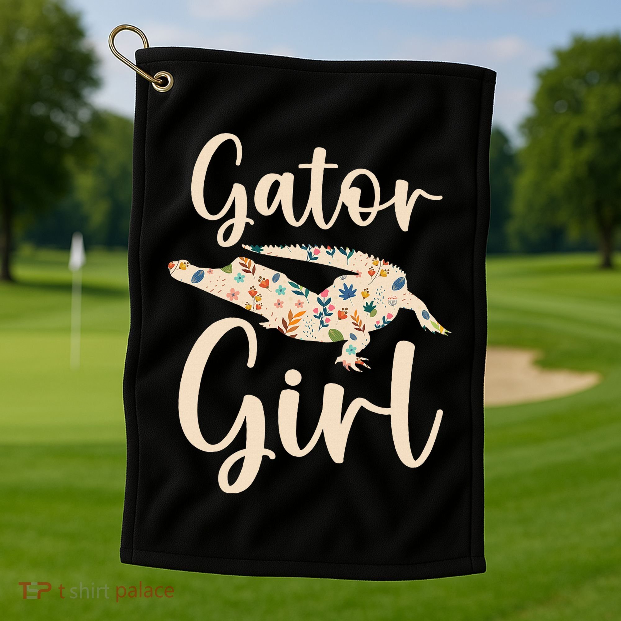 Gator Girl Alligator Lover Zookeeper Crocodile Golf Towel