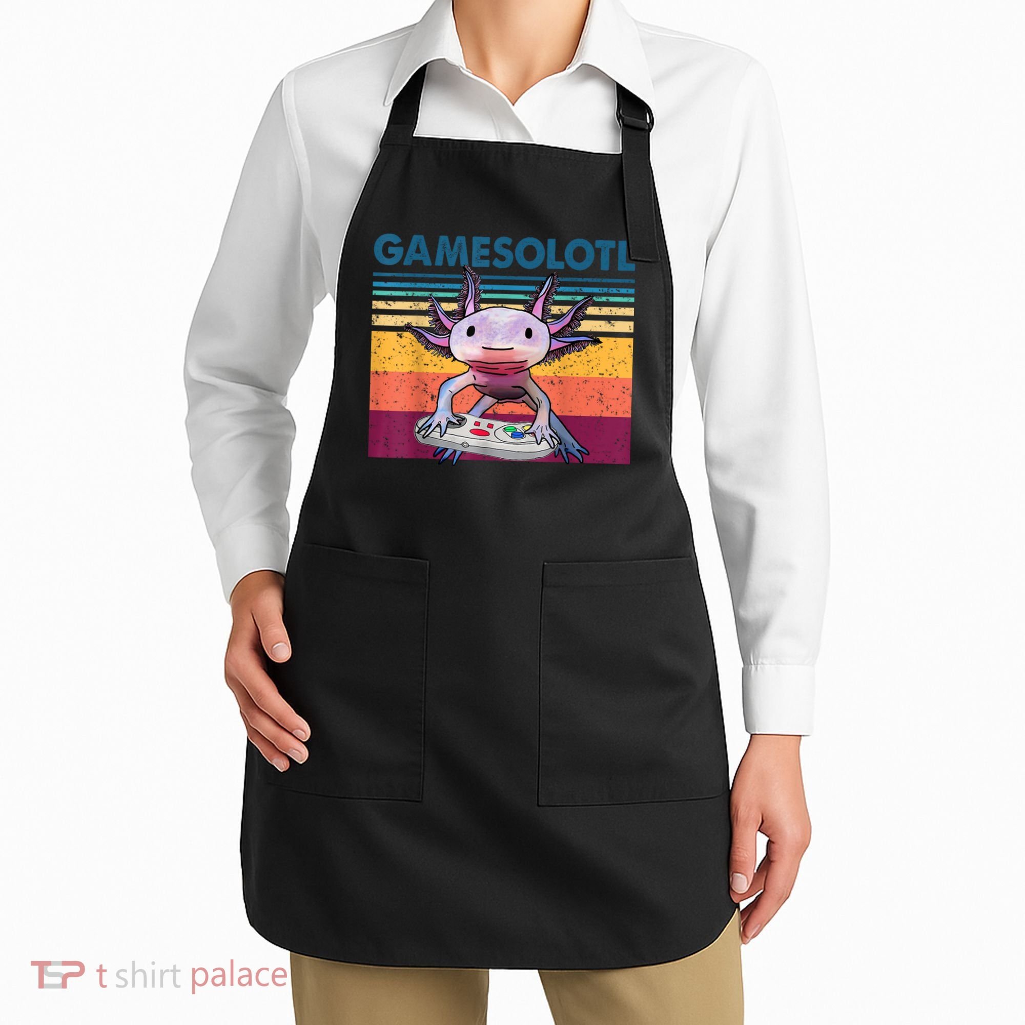 Gamesolotl Gamer Axolotl Fish Playing Video Games Apron