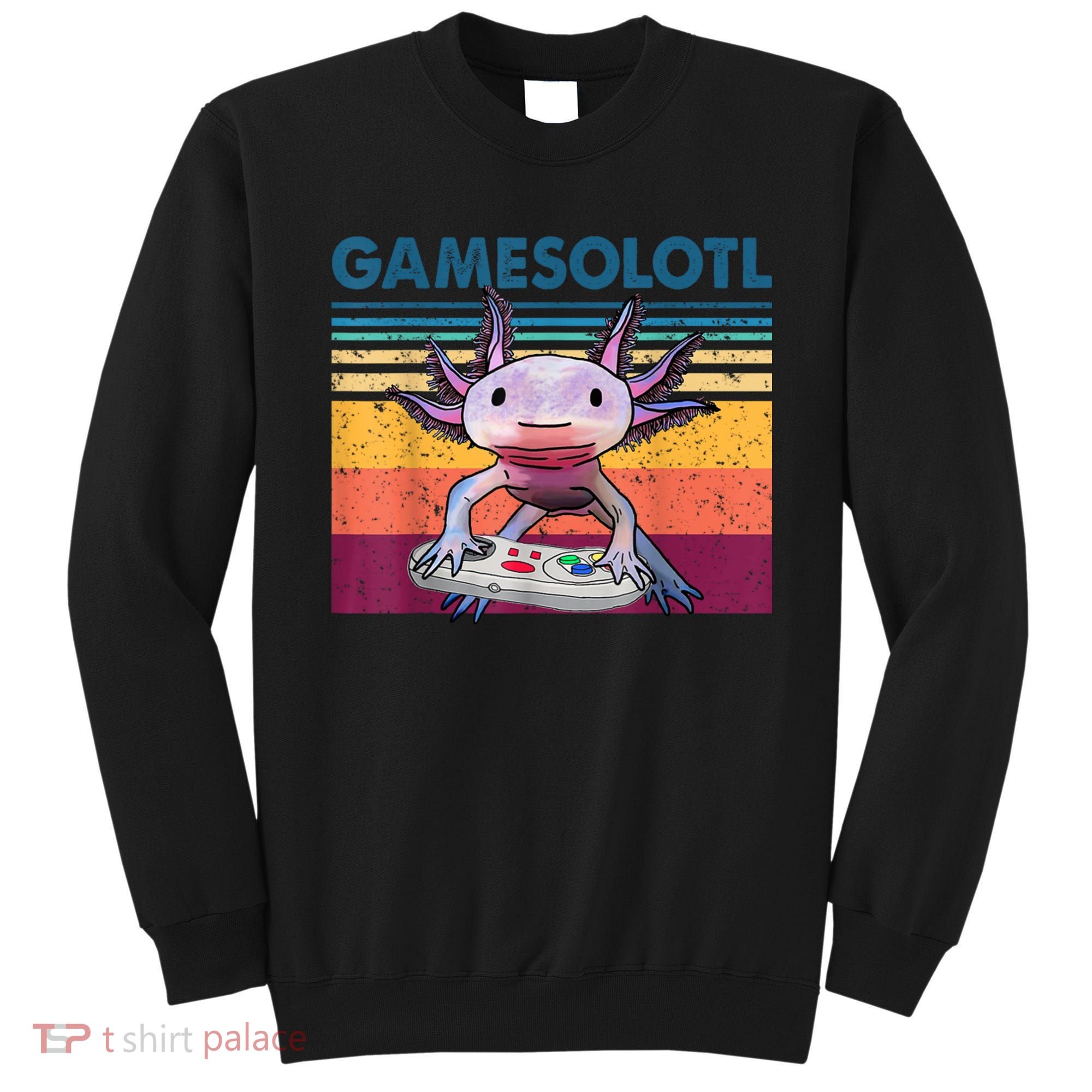 Gamesolotl Gamer Axolotl Fish Playing Video Games Sweatshirt