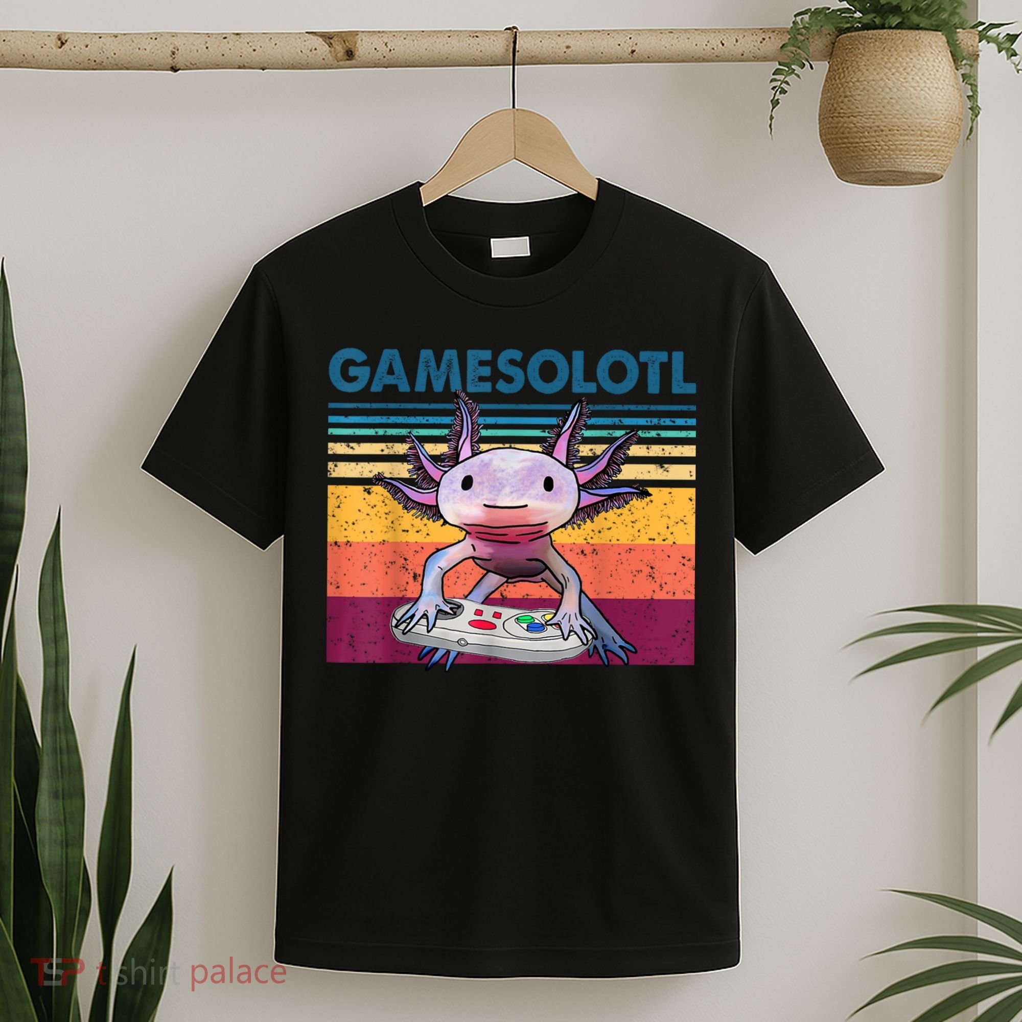 Gamesolotl Gamer Axolotl Fish Playing Video Games T-Shirt