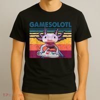 Gamesolotl Gamer Axolotl Fish Playing Video Games T-Shirt thumb 3