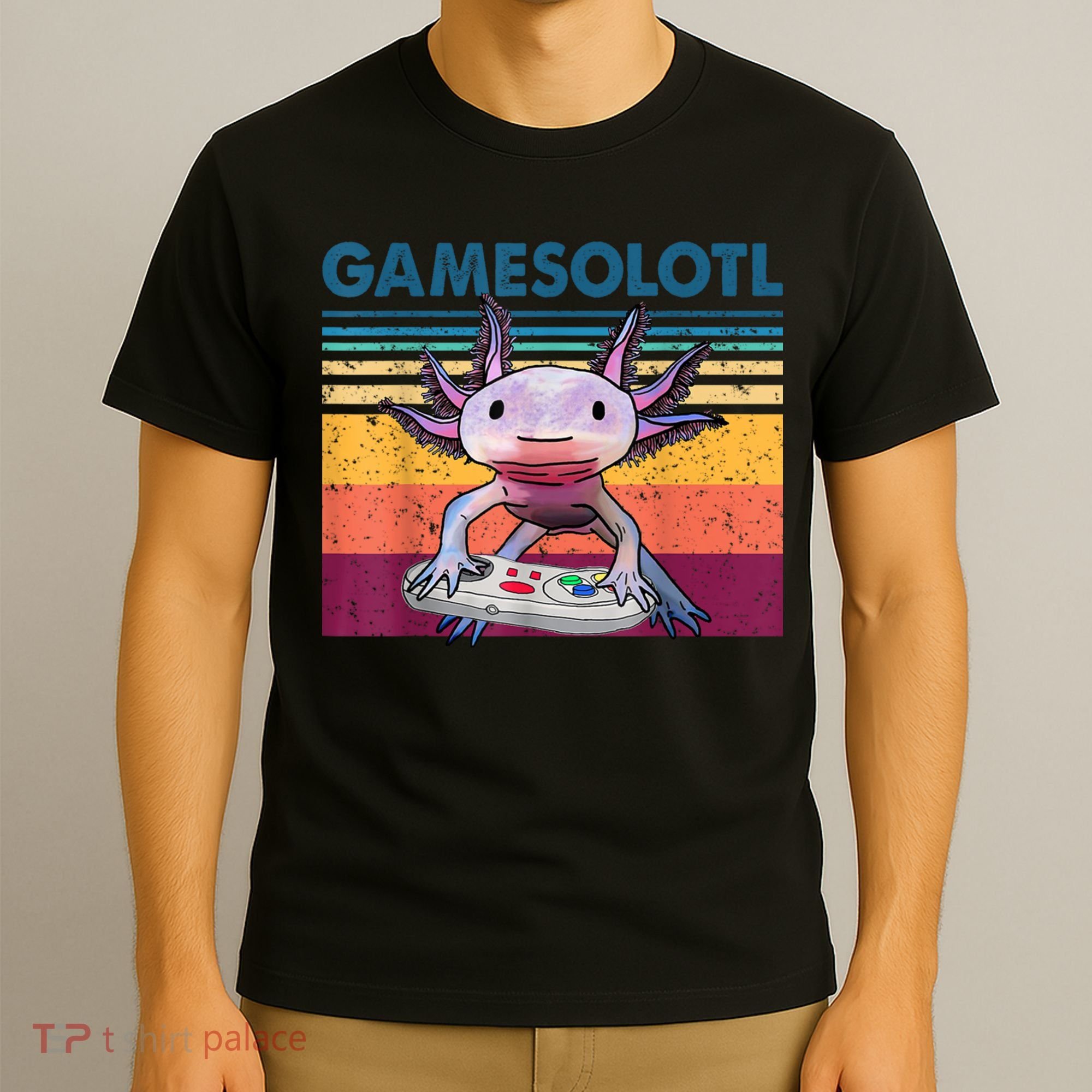Gamesolotl Gamer Axolotl Fish Playing Video Games T-Shirt