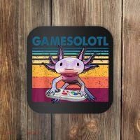 Gamesolotl Gamer Axolotl Fish Playing Video Games Coaster thumb 0