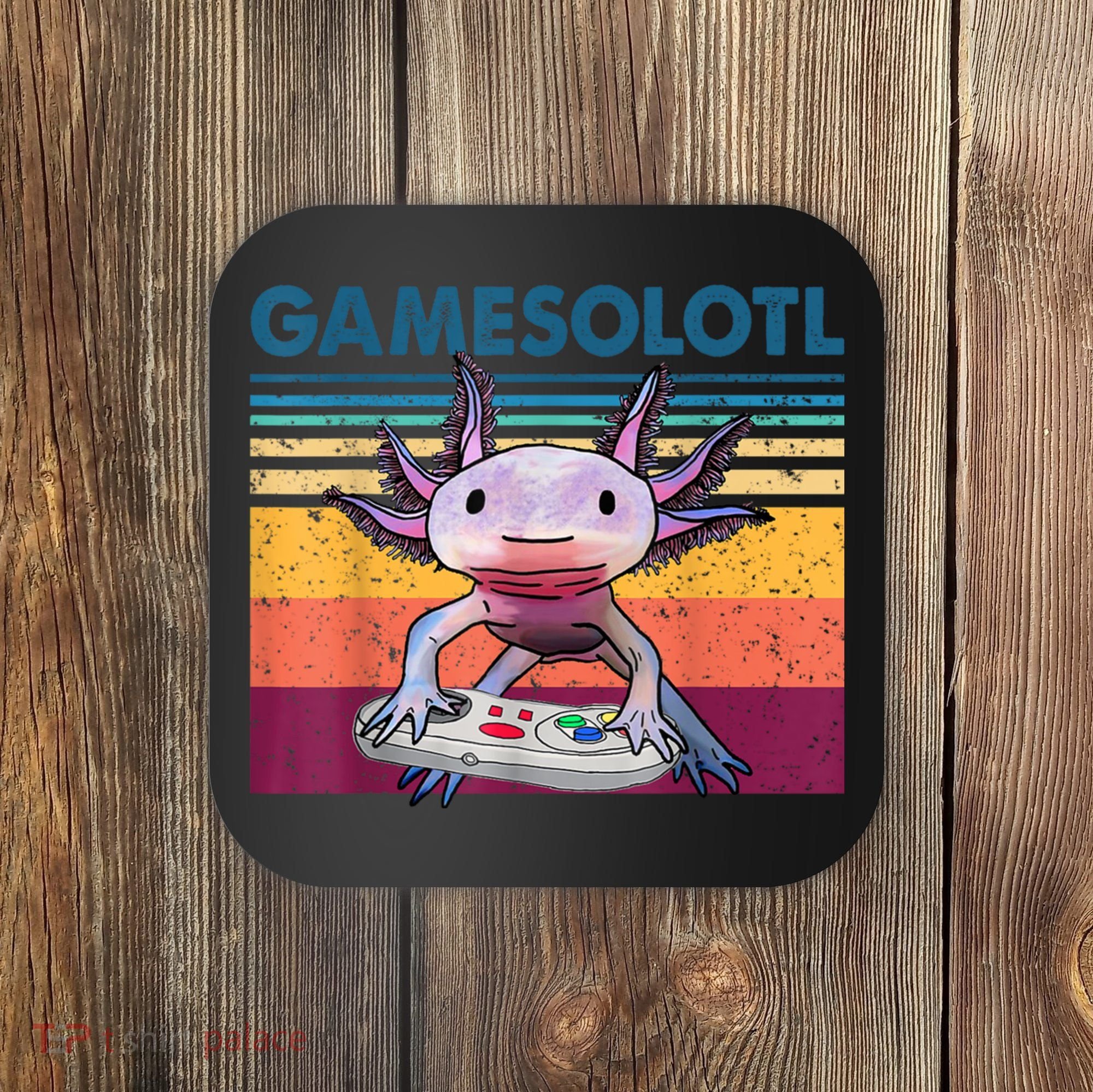 Gamesolotl Gamer Axolotl Fish Playing Video Games Coaster