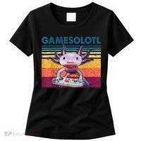 Gamesolotl Gamer Axolotl Fish Playing Video Games Women's T-Shirt thumb 0