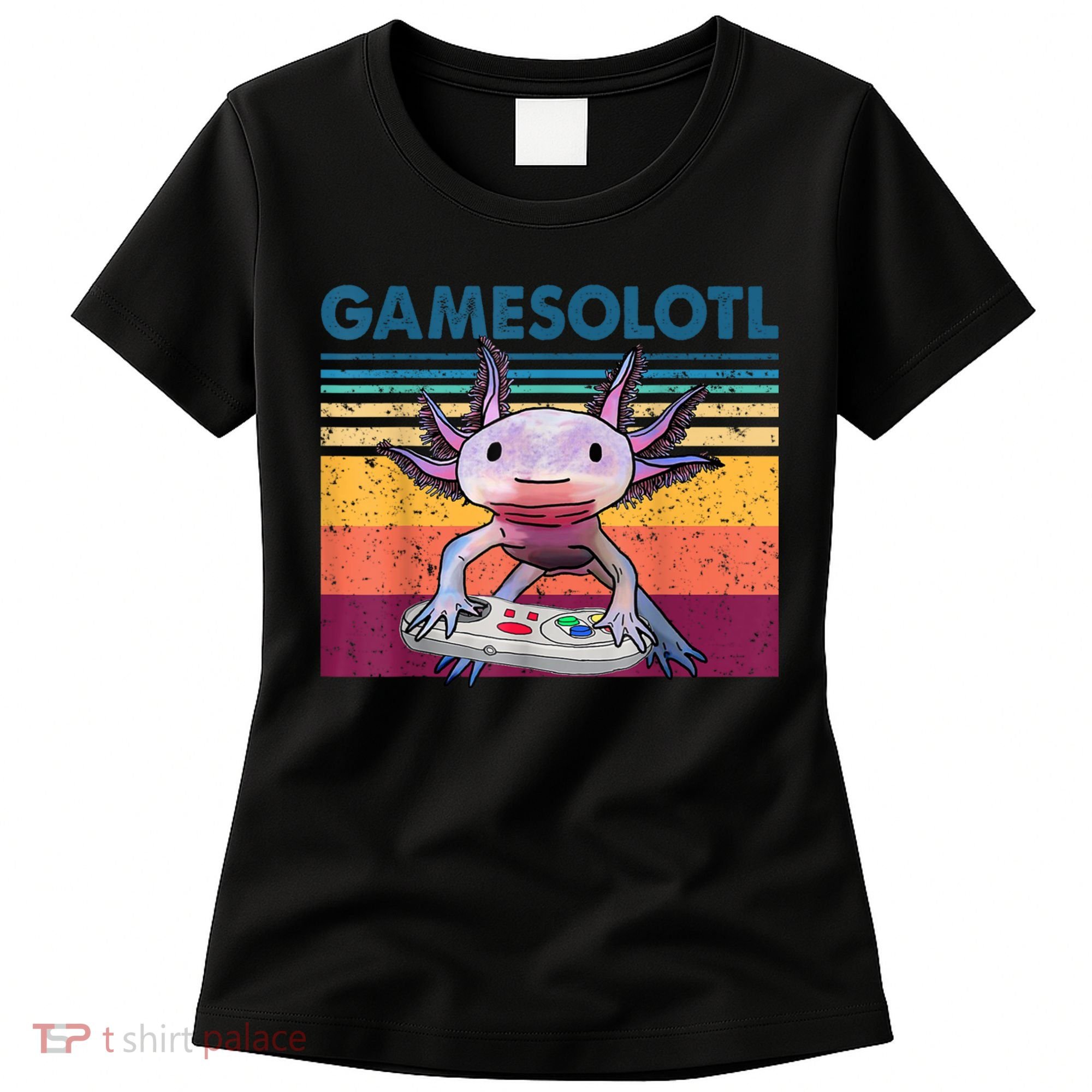 Gamesolotl Gamer Axolotl Fish Playing Video Games Women's T-Shirt