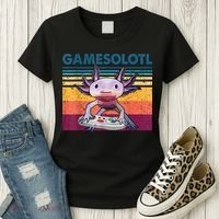 Gamesolotl Gamer Axolotl Fish Playing Video Games Women's T-Shirt thumb 3