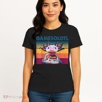 Gamesolotl Gamer Axolotl Fish Playing Video Games Women's T-Shirt thumb 4