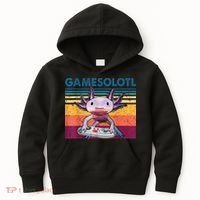 Gamesolotl Gamer Axolotl Fish Playing Video Games Kids Hoodie thumb 0