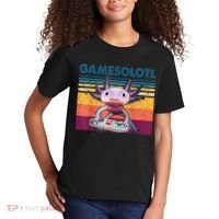 Gamesolotl Gamer Axolotl Fish Playing Video Games Kids T-Shirt thumb 2