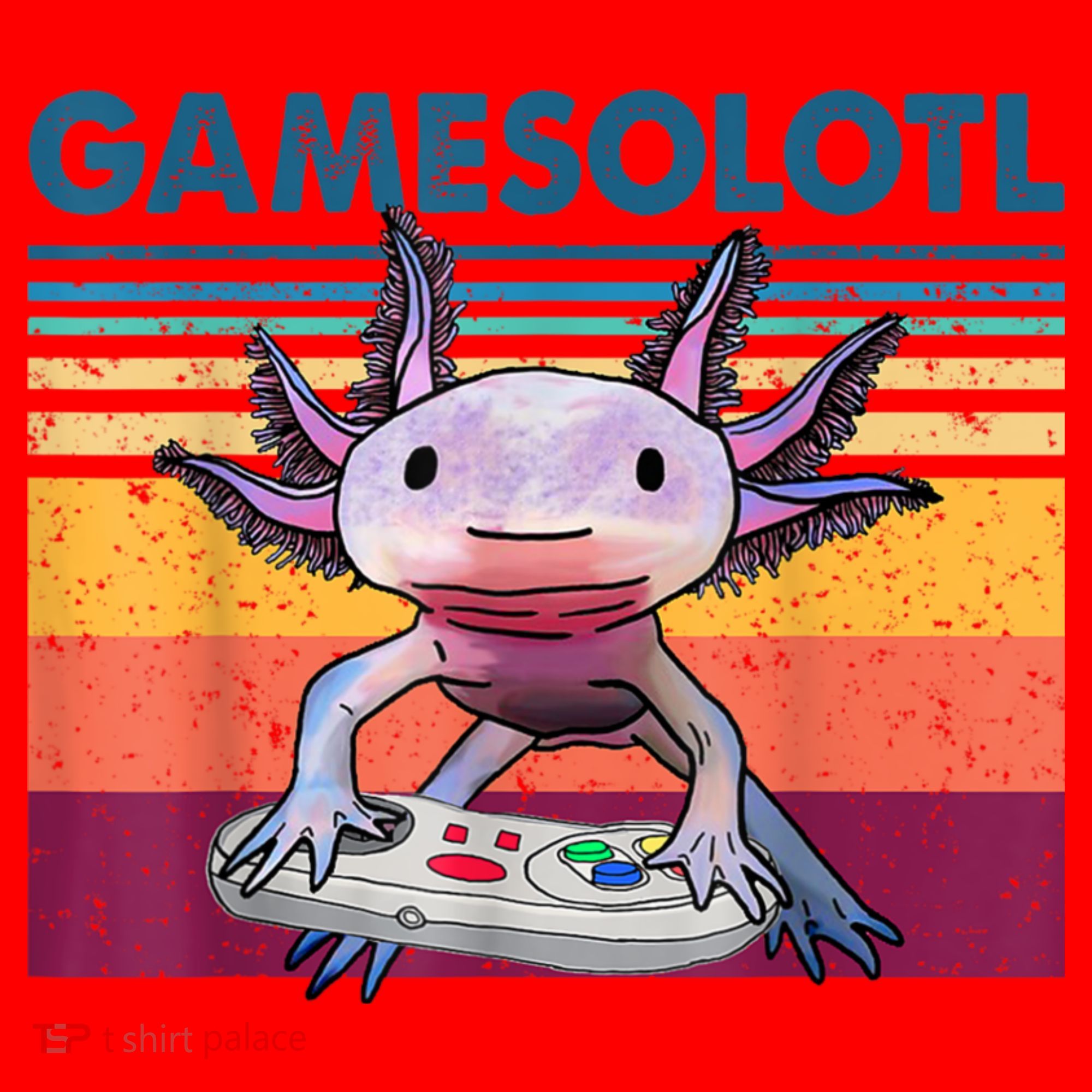 Gamesolotl Gamer Axolotl Fish Playing Video Games Santa Hat