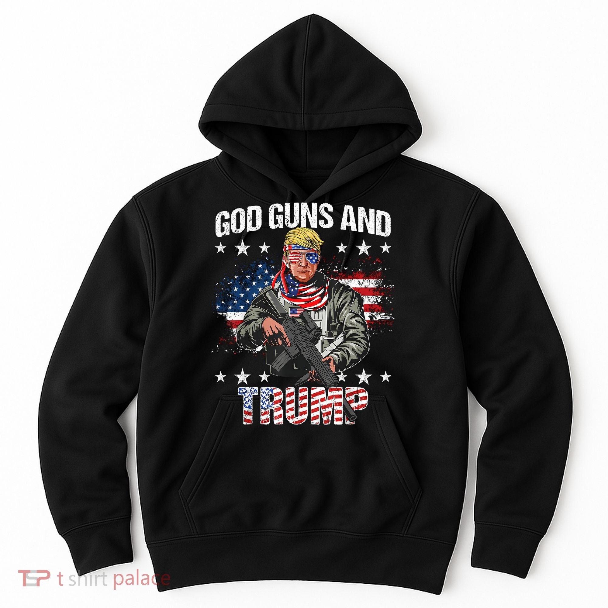 God Guns And Trump 2nd Amendment Flag Ar15 American Flag Hoodie