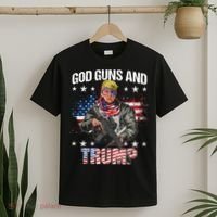 God Guns And Trump 2nd Amendment Flag Ar15 American Flag T-Shirt thumb 2