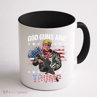 God Guns And Trump 2nd Amendment Flag Ar15 American Flag Coffee Mug thumb 1
