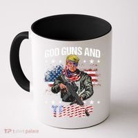 God Guns And Trump 2nd Amendment Flag Ar15 American Flag Coffee Mug thumb 0