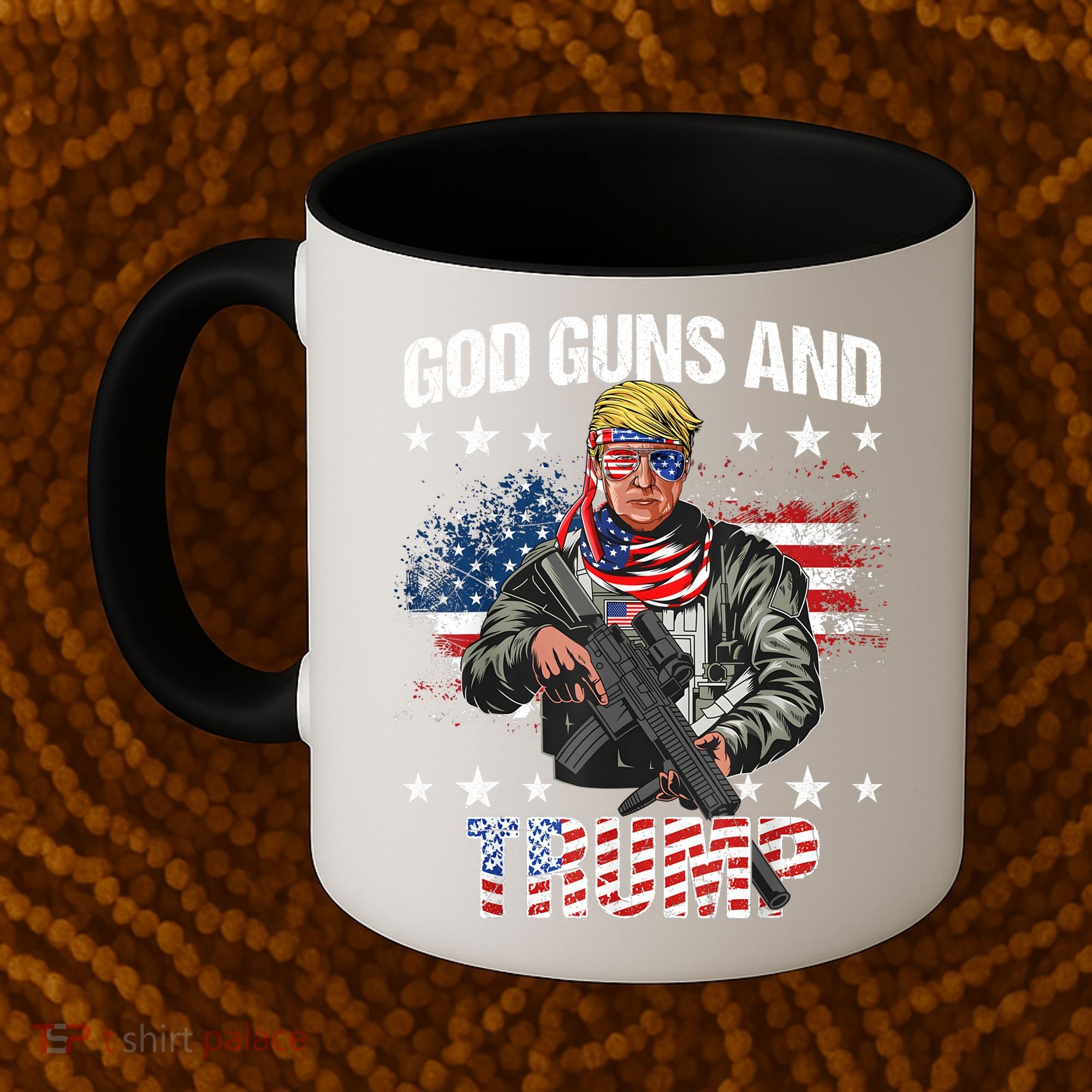 God Guns And Trump 2nd Amendment Flag Ar15 American Flag Coffee Mug