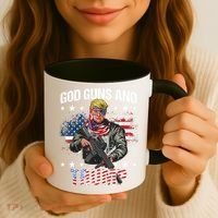 God Guns And Trump 2nd Amendment Flag Ar15 American Flag Coffee Mug thumb 3