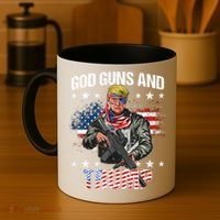 God Guns And Trump 2nd Amendment Flag Ar15 American Flag Coffee Mug thumb 4