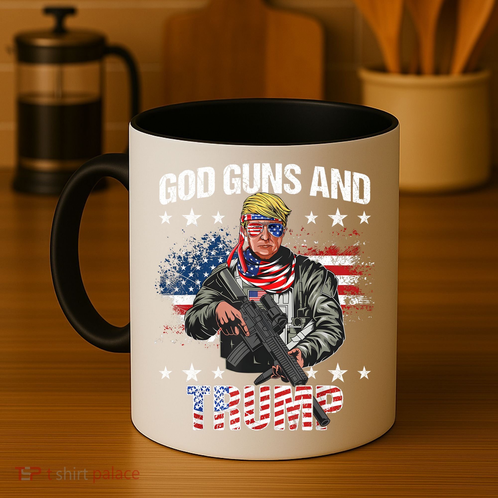 God Guns And Trump 2nd Amendment Flag Ar15 American Flag Coffee Mug