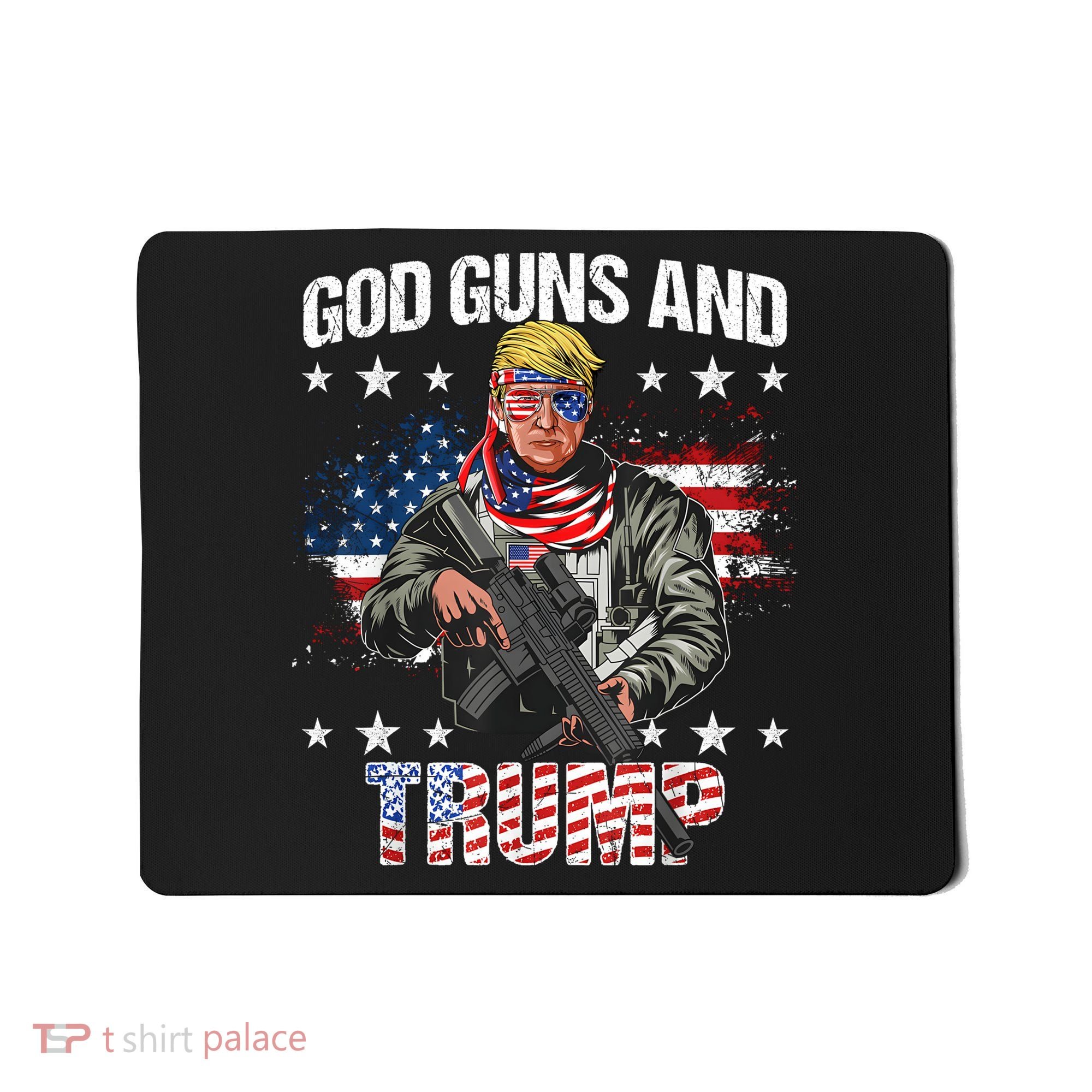 God Guns And Trump 2nd Amendment Flag Ar15 American Flag Mousepad