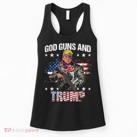 God Guns And Trump 2nd Amendment Flag Ar15 American Flag Women's Tank Top thumb 0