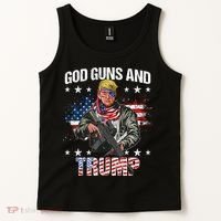 God Guns And Trump 2nd Amendment Flag Ar15 American Flag Tank Top thumb 2
