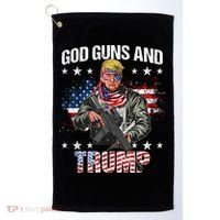 God Guns And Trump 2nd Amendment Flag Ar15 American Flag Golf Towel thumb 0
