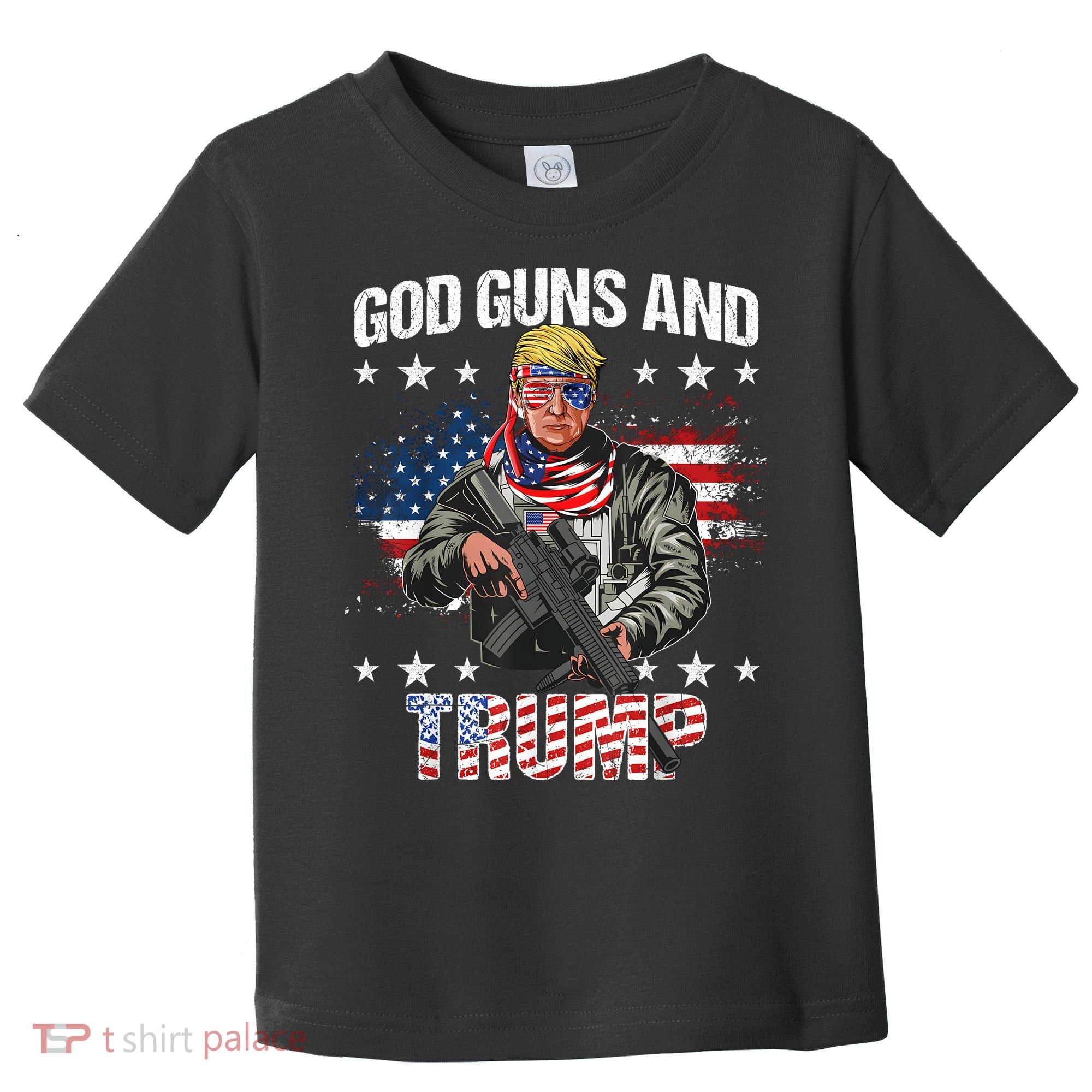 God Guns And Trump 2nd Amendment Flag Ar15 American Flag Toddler T-Shirt