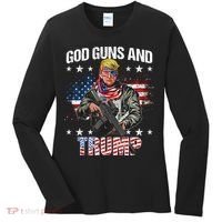 God Guns And Trump 2nd Amendment Flag Ar15 American Flag Women's Long Sleeve Shirt thumb 0