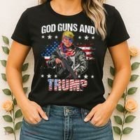 God Guns And Trump 2nd Amendment Flag Ar15 American Flag Women's T-Shirt thumb 2