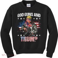 God Guns And Trump 2nd Amendment Flag Ar15 American Flag Kids Sweatshirt thumb 0