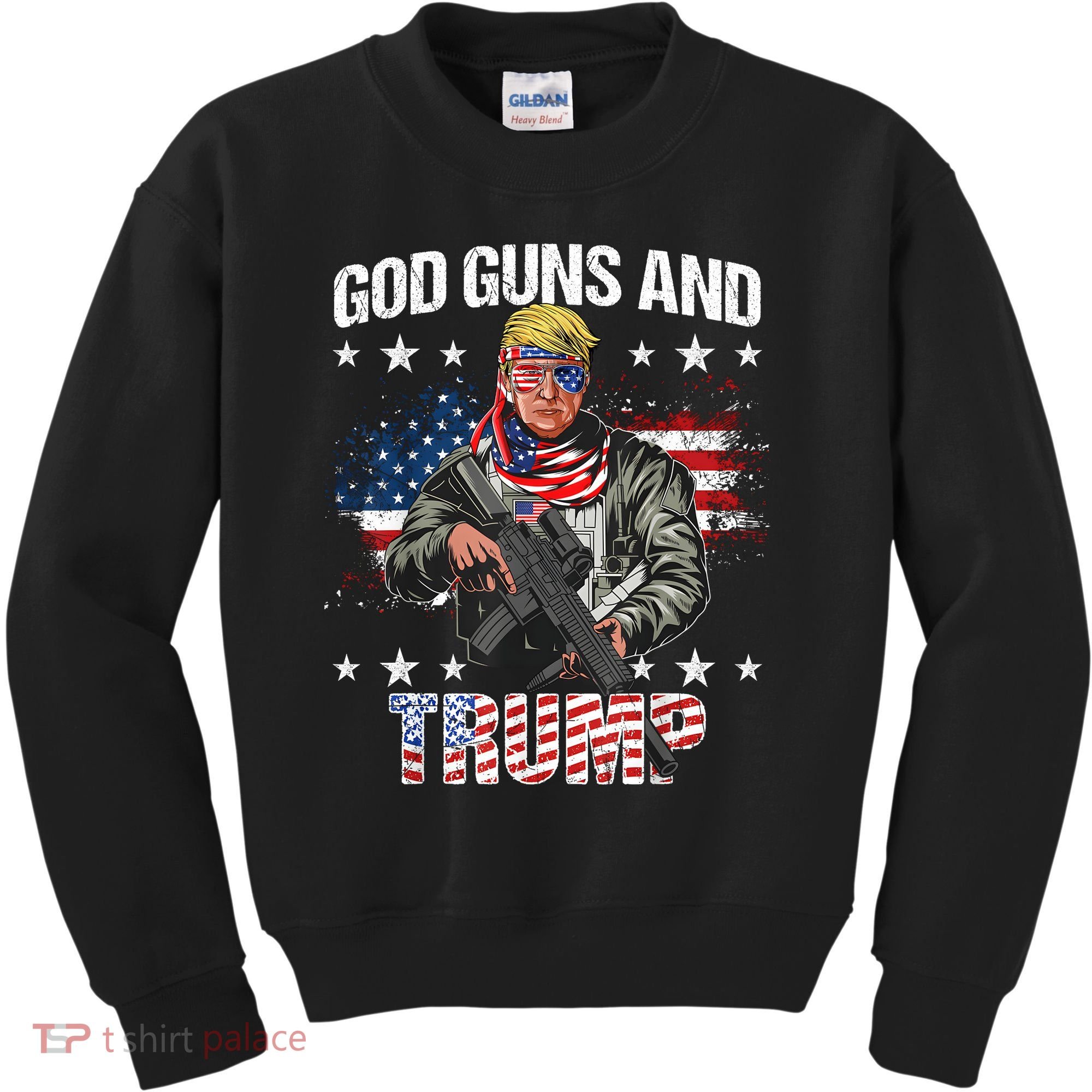 God Guns And Trump 2nd Amendment Flag Ar15 American Flag Kids Sweatshirt