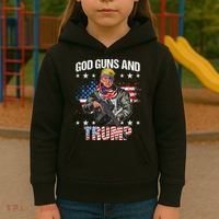 God Guns And Trump 2nd Amendment Flag Ar15 American Flag Kids Hoodie thumb 3