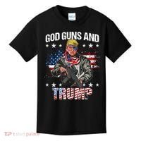 God Guns And Trump 2nd Amendment Flag Ar15 American Flag Kids T-Shirt thumb 0