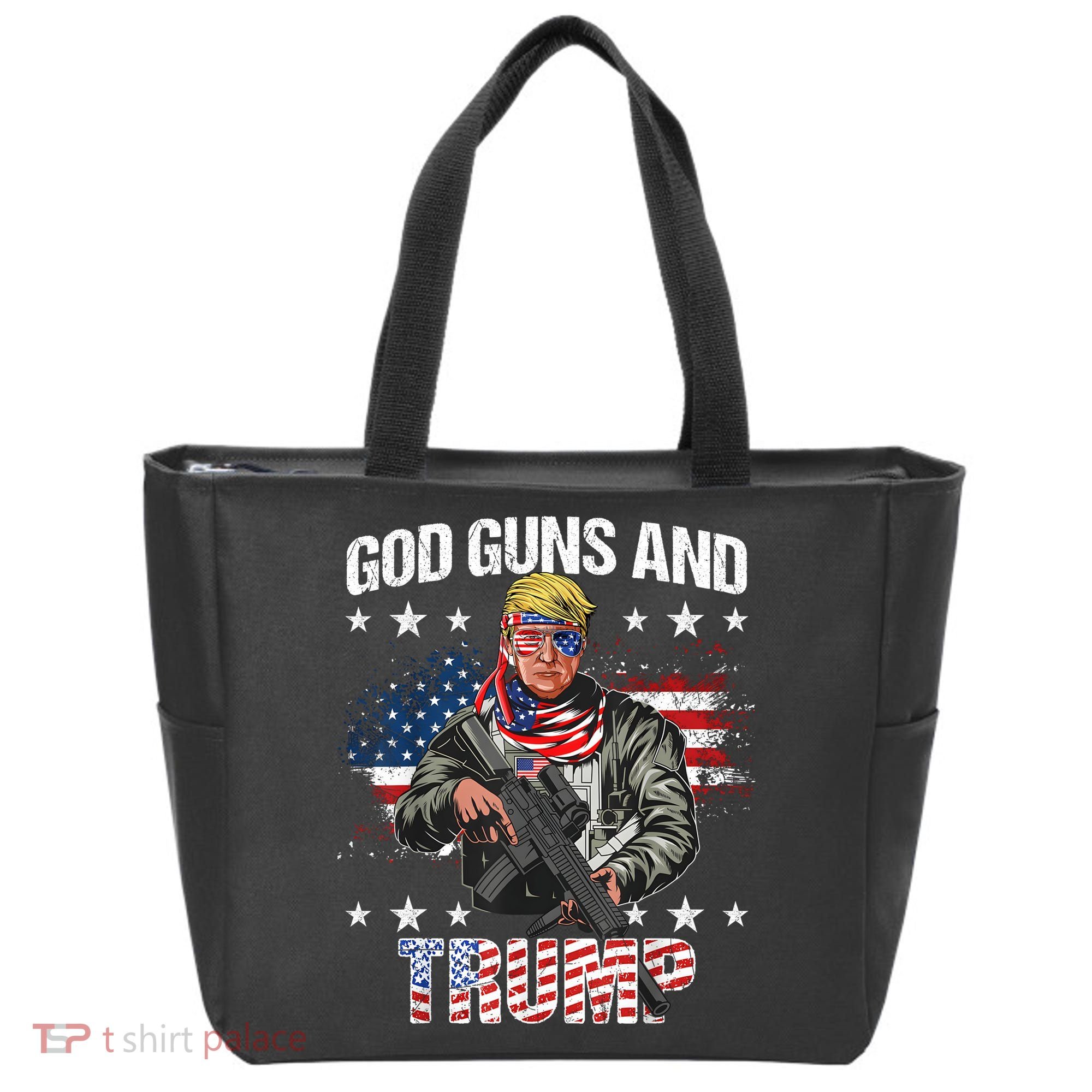 God Guns And Trump 2nd Amendment Flag Ar15 American Flag Tote Bag