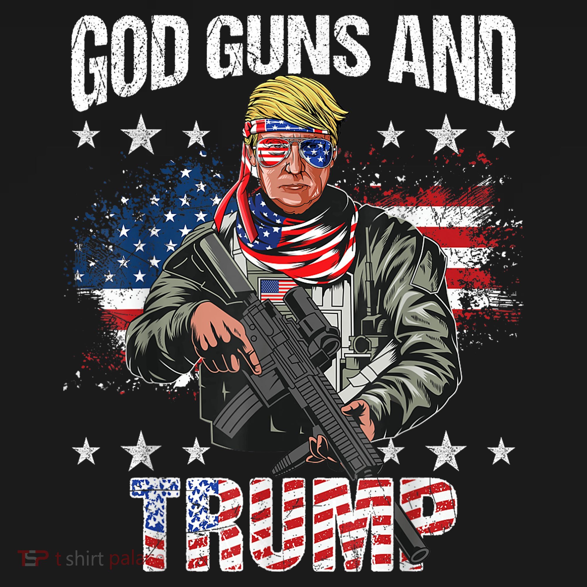 God Guns And Trump 2nd Amendment Flag AR15 American Flag Hoodie