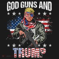 God Guns And Trump 2nd Amendment Flag AR15 American Flag Apron thumb 3
