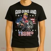 God Guns And Trump 2nd Amendment Flag AR15 American Flag T-Shirt thumb 3