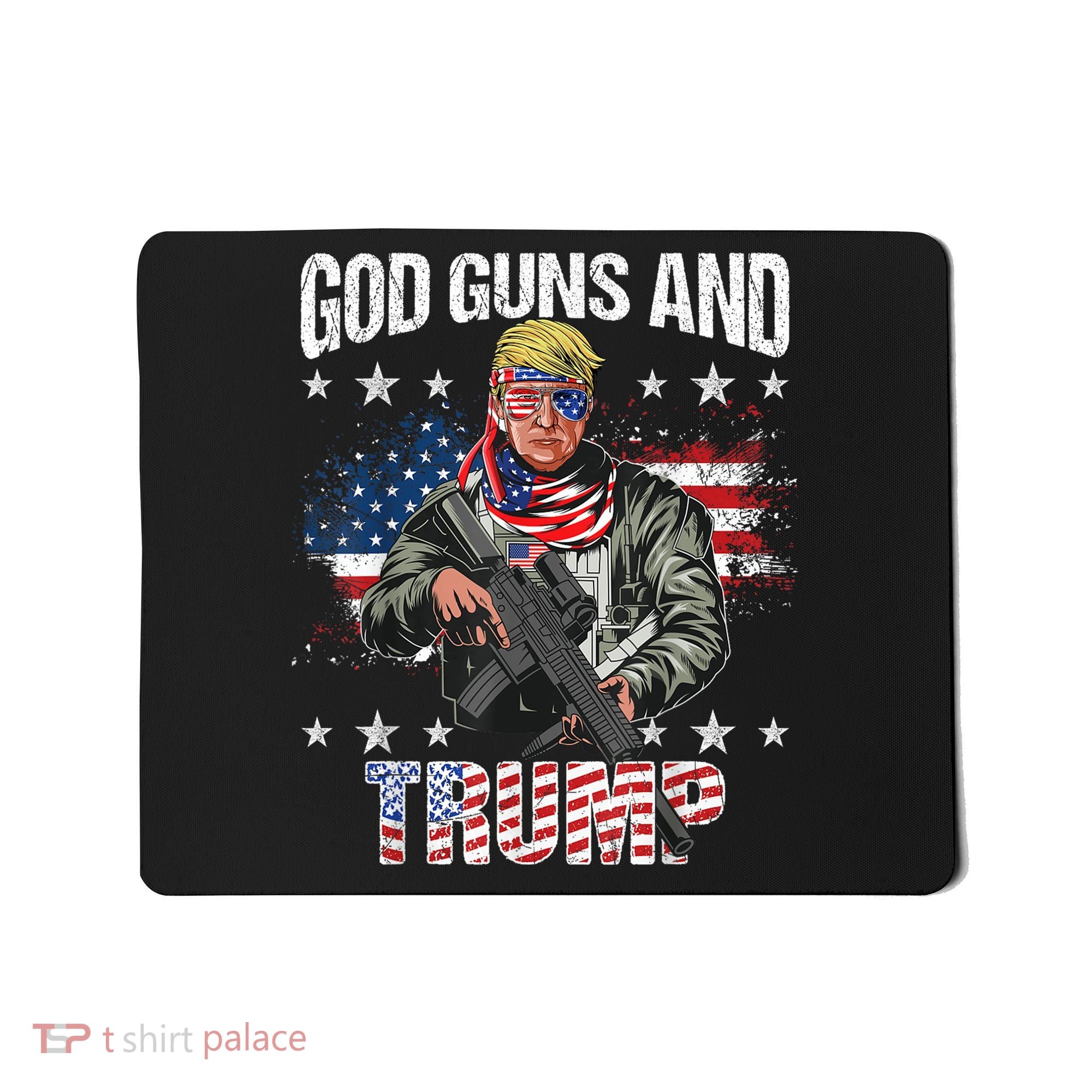 God Guns And Trump 2nd Amendment Flag AR15 American Flag Mousepad