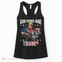 God Guns And Trump 2nd Amendment Flag AR15 American Flag Women's Tank Top thumb 0