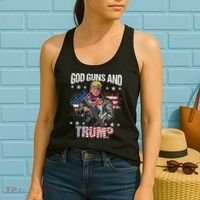 God Guns And Trump 2nd Amendment Flag AR15 American Flag Women's Tank Top thumb 2