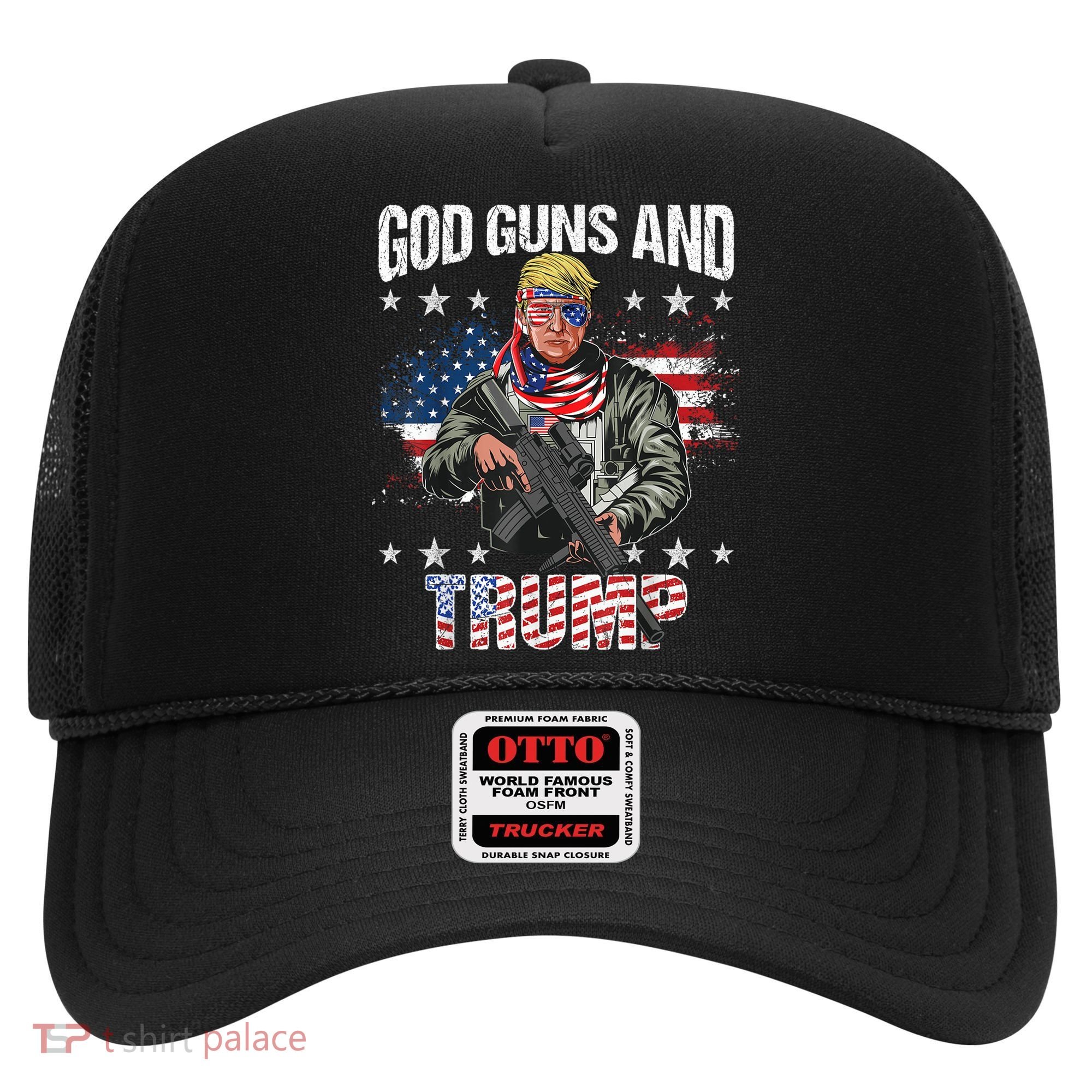 God Guns And Trump 2nd Amendment Flag AR15 American Flag Hat