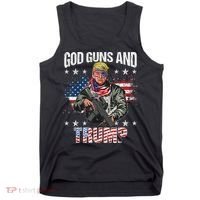 God Guns And Trump 2nd Amendment Flag AR15 American Flag Tank Top thumb 0